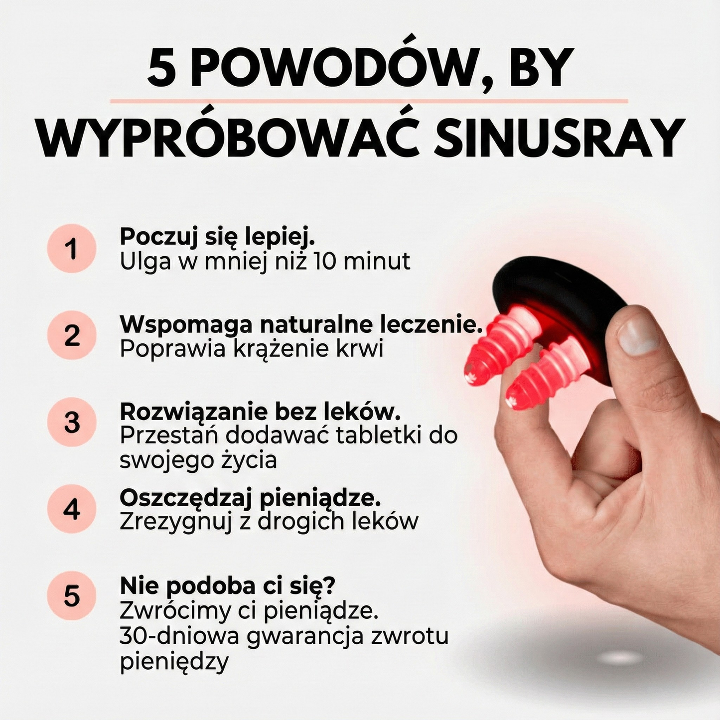 SinusRay™ – Oddychaj Swobodnie w 10 Minut | Ulga dla Zatok i Alergików